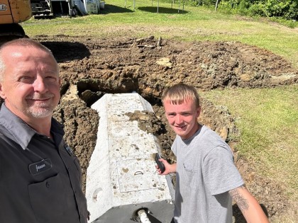 The owner Jason on a septic job site
